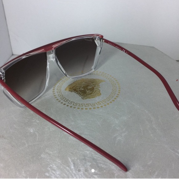 GUCCI dark red transparent large frame sunglasses - Picture 3 of 4